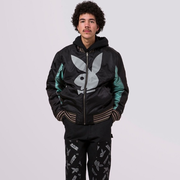 Playboy x HUF “after hours” collection reversible bomber jacket. NWOT - Picture 5 of 13